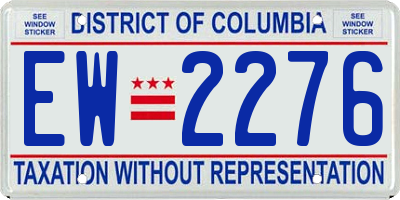 DC license plate EW2276