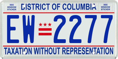 DC license plate EW2277