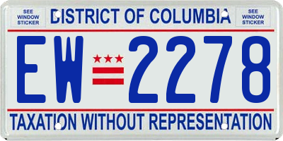 DC license plate EW2278