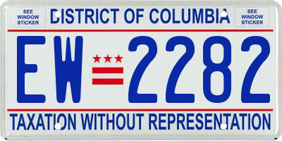 DC license plate EW2282