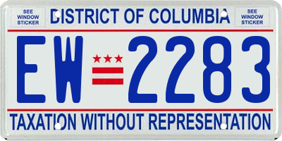 DC license plate EW2283