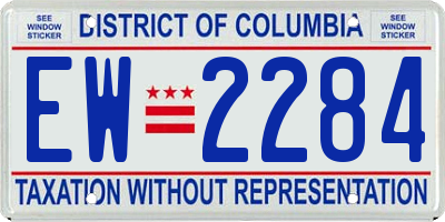 DC license plate EW2284