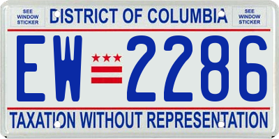 DC license plate EW2286