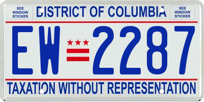 DC license plate EW2287