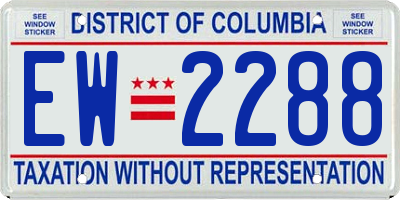 DC license plate EW2288