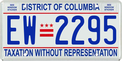 DC license plate EW2295