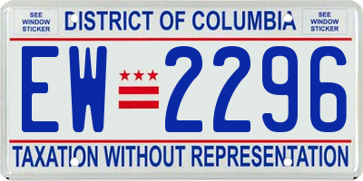 DC license plate EW2296