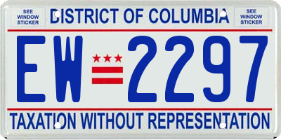 DC license plate EW2297