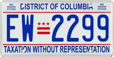 DC license plate EW2299