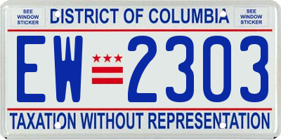 DC license plate EW2303