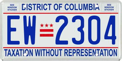 DC license plate EW2304
