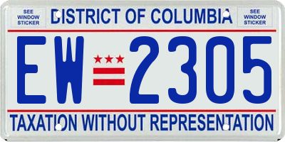 DC license plate EW2305