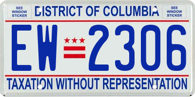 DC license plate EW2306