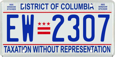 DC license plate EW2307