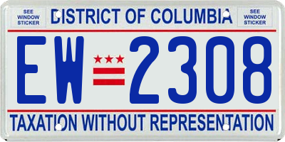 DC license plate EW2308