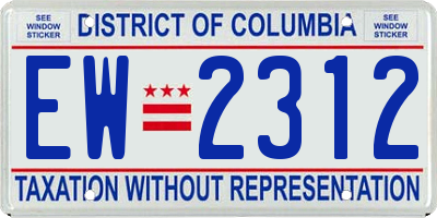 DC license plate EW2312