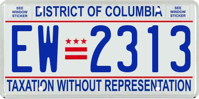 DC license plate EW2313