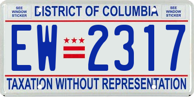 DC license plate EW2317