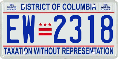 DC license plate EW2318