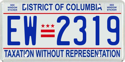 DC license plate EW2319