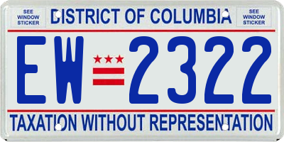 DC license plate EW2322