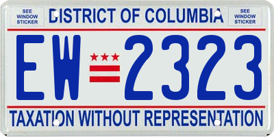 DC license plate EW2323