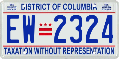 DC license plate EW2324