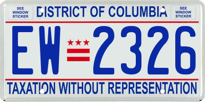 DC license plate EW2326