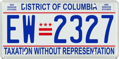 DC license plate EW2327