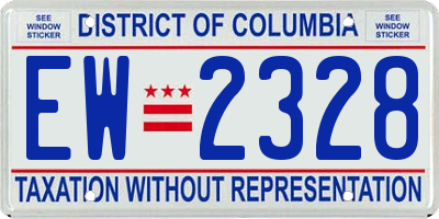 DC license plate EW2328
