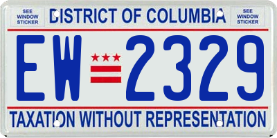DC license plate EW2329