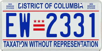 DC license plate EW2331