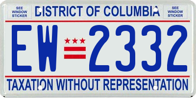 DC license plate EW2332