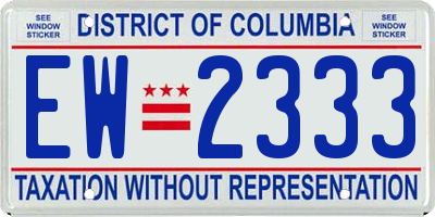 DC license plate EW2333