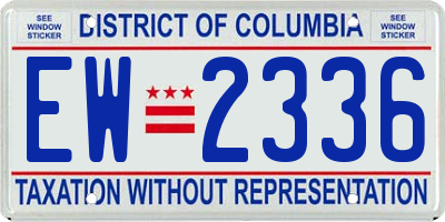 DC license plate EW2336