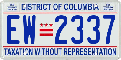 DC license plate EW2337