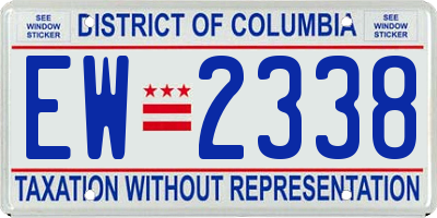 DC license plate EW2338