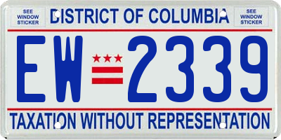 DC license plate EW2339