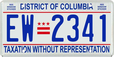 DC license plate EW2341