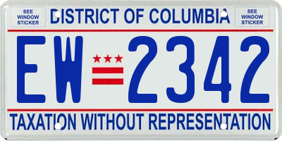 DC license plate EW2342