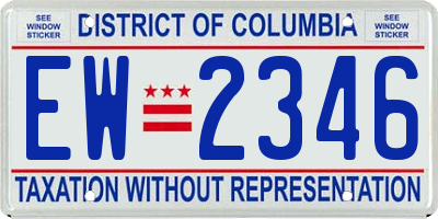 DC license plate EW2346
