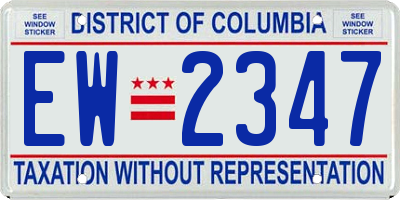 DC license plate EW2347