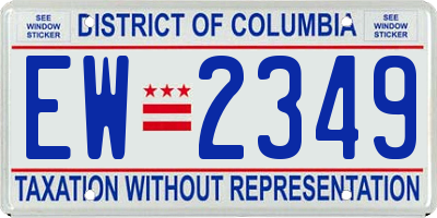 DC license plate EW2349