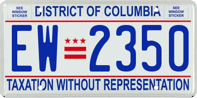 DC license plate EW2350