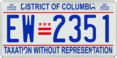 DC license plate EW2351