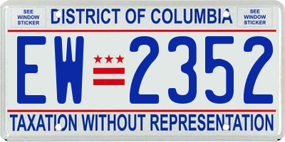 DC license plate EW2352