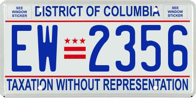 DC license plate EW2356