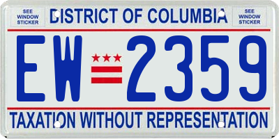 DC license plate EW2359