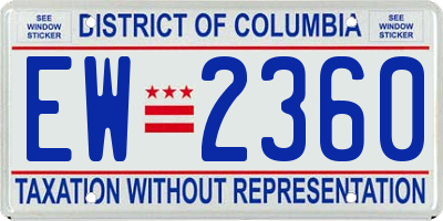 DC license plate EW2360