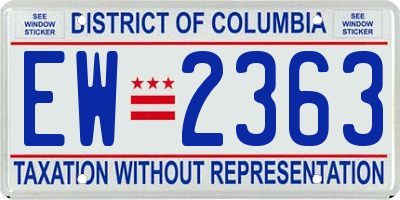 DC license plate EW2363